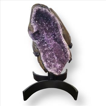 Amethyst Geode and Cluster on Spinning Metal Base: Add Beauty and Healing to Your Space