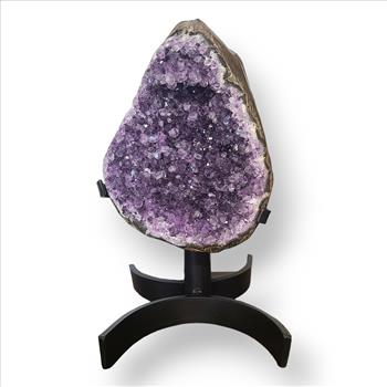 Amethyst Geode and Cluster on Spinning Metal Base: Add Beauty and Healing to Your Space