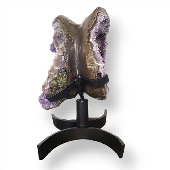 Amethyst Geode and Cluster on Spinning Metal Base: Add Beauty and Healing to Your Space