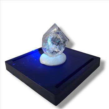  Herkimer Diamond Quartz Crystal with Fluorescent Inclusions from Ace of Diamonds Mine, New York in Display Case