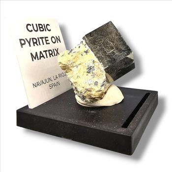 Cubic Pyrite on Matrix from Navajun, La Rioja, Spain