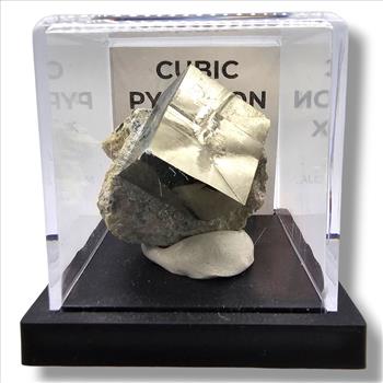 Cubic Pyrite on Matrix from Navajun, La Rioja, Spain