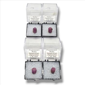 Fluorescent Ruby from Badakhshan - Afghan Gems in Display Cases