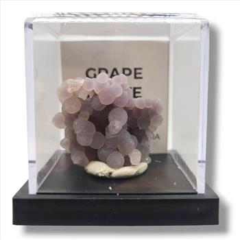 Grape Agate Indonesia - Unique Botryoidal Specimen in Display Case
