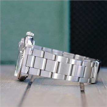 ROLEX MENS DATEJUST GOLD STEEL GREEN DIAMOND DIAL OYSTER BAND 36MM WATCH 1601 - PREOWNED