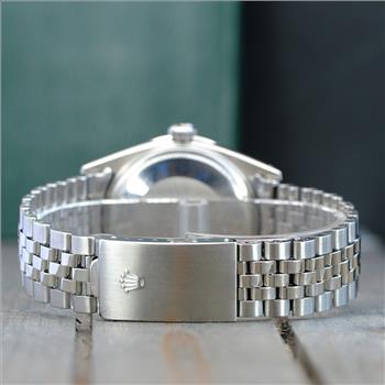 ROLEX MENS DATEJUST STEEL WATCH GREEN DIAMOND DIAL DIAMOND BEZEL 36MM 1601-PREOWNED