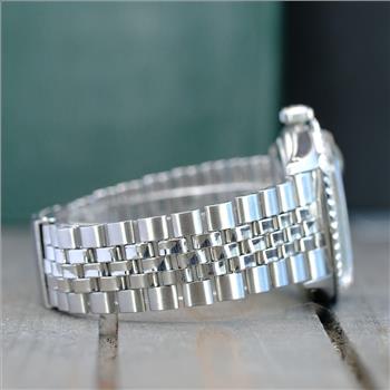 ROLEX MENS DATEJUST STEEL WATCH GREEN DIAMOND DIAL DIAMOND BEZEL 36MM 1601-PREOWNED