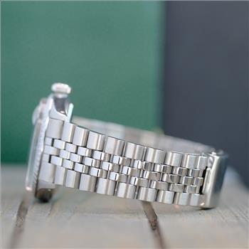 ROLEX MENS DATEJUST STAINLESS STEEL GREEN DIAMOND DIAL BEZEL 36MM WATCH 1603 - PREOWNED