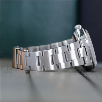 ROLEX 14000 AIR-KING STAINLESS STEEL WHITE DIAMOND DIAL SMOOTH BEZEL 34MM WATCH