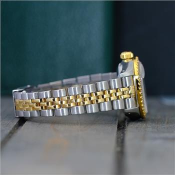 ROLEX WATCH LADIES DATEJUST 26MM GOLD STEEL PINK DIAMOND DIAL DIAMOND BEZEL-PREOWNED