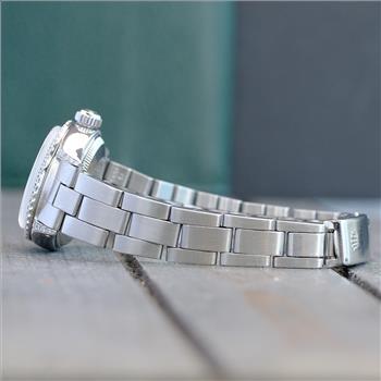 ROLEX WATCH LADIES DATEJUST STAINLESS STEEL BLUE DIAMOND DIAL BEZEL 26MM 6917-PREOWNED