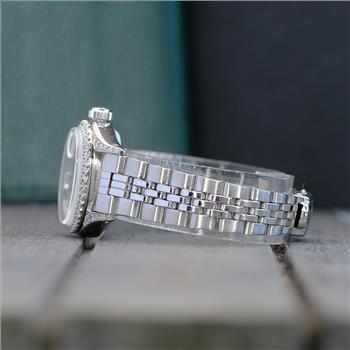 ROLEX WATCH LADIES DATEJUST STAINLESS STEEL PINK DIAMOND DIAL BEZEL 26MM -PREOWNED