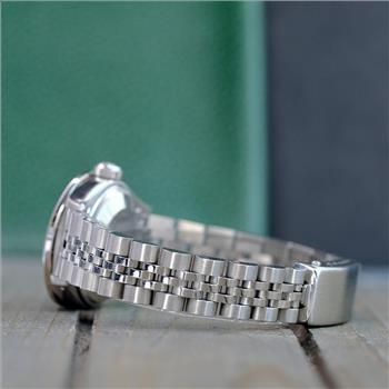 ROLEX LADIES DATEJUST WATCH STAINLESS STEEL PINK DIAL DIAMOND BEZEL 26MM - PREOWNED