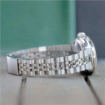 ROLEX LADIES DATEJUST WATCH STAINLESS STEEL PINK DIAL DIAMOND BEZEL 26MM - PREOWNED