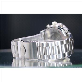 BEUCHAT MONDIAlLE DIVERS MENS WATCH WHITE CHRONOGRAPH 24 HOUR TIME ZONE STEEL