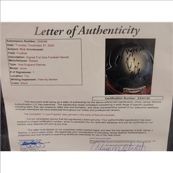 ROB GRONKOWSKI AUTOGRAPHED HELMET W/ INSCRIPTION 1 of 1