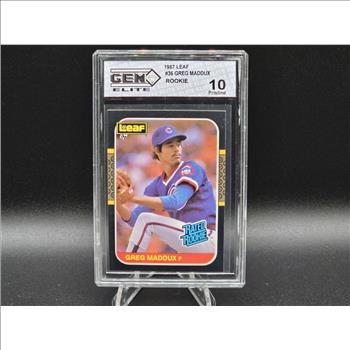 1987 Leaf #36 Greg Maddux Rookie Card Graded  a 10