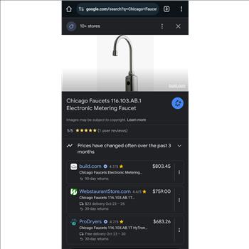 Chicago Faucet Hands Free Model# 116.213.AB.1