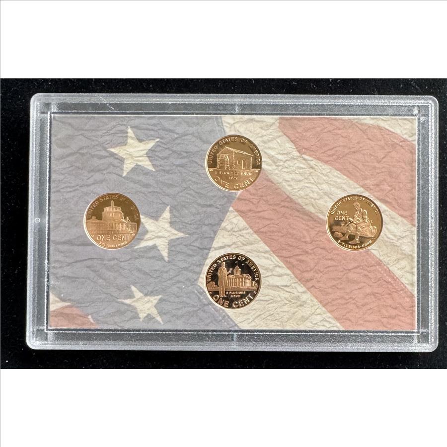 U.S. MINT LINCOLN CENT 4 COIN GEM PROOF SET IN ORIG US MINT HARD CASE