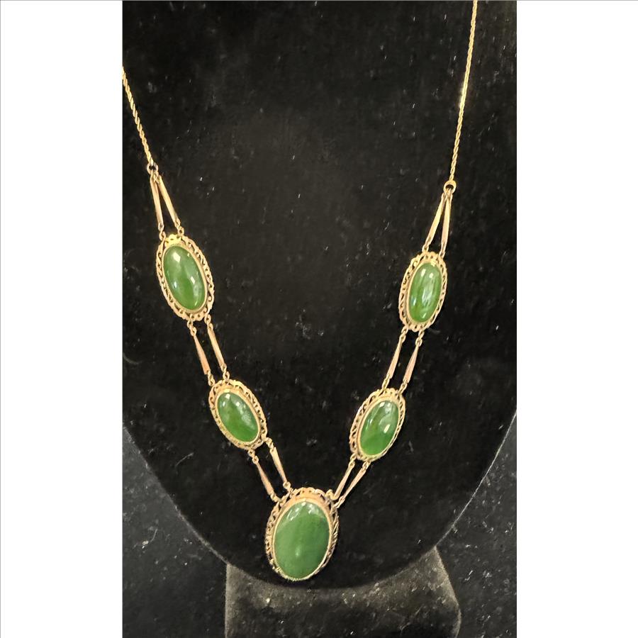 GOLD, 18K OUT OF ESTATE LIKE NEW CLASS, 18" NECKLACE WITH BEAUTY STONES
