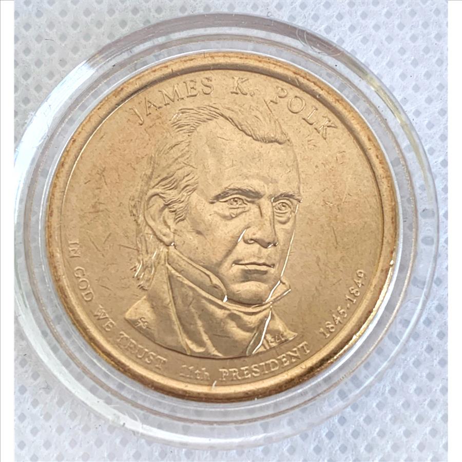 US PRESIDENTS UNC 1 COIN JAMES K POLK GOLD LAYERED IN ORIG PKG