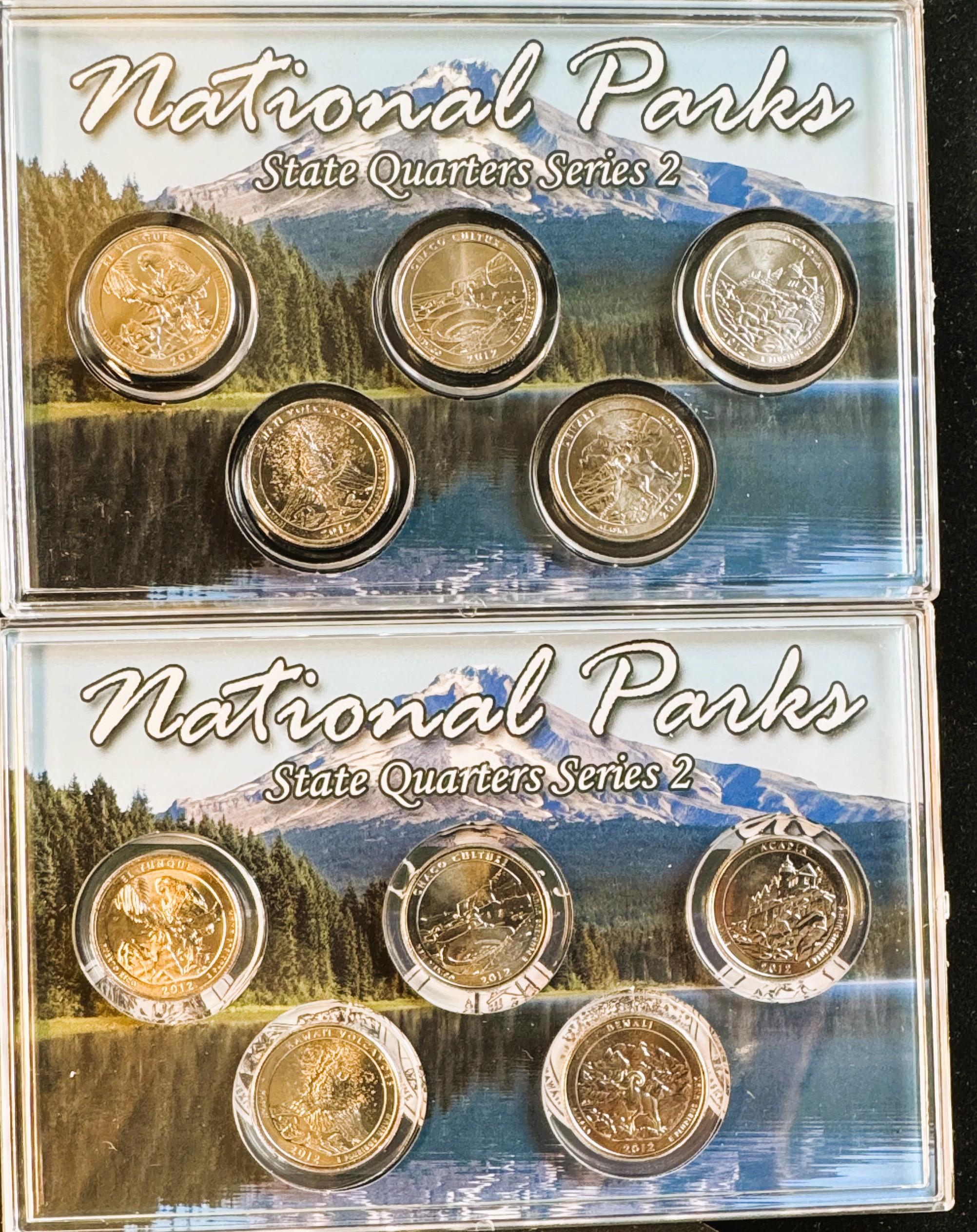 2012 U.S. MINT ORIGINAL COMPLETE SEALED DISPLAY PKG, AMERICA'S NATIONAL PARKS (10 BU) STATE QUARTERS SERIES 2 , P & D MINTS, COA