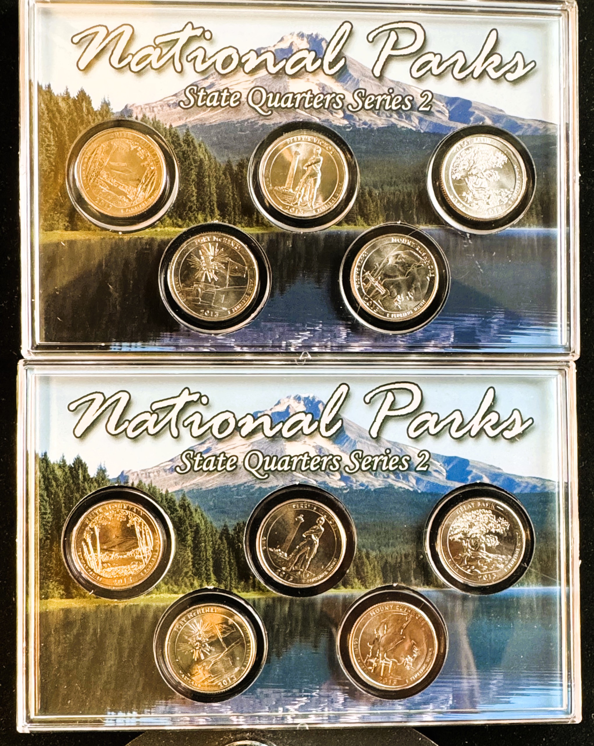 2013 U.S. MINT ORIGINAL COMPLETE SEALED DISPLAY PKG, AMERICA'S NATIONAL PARKS (10 BU) STATE QUARTERS SERIES 2, P & D MINTS, COA