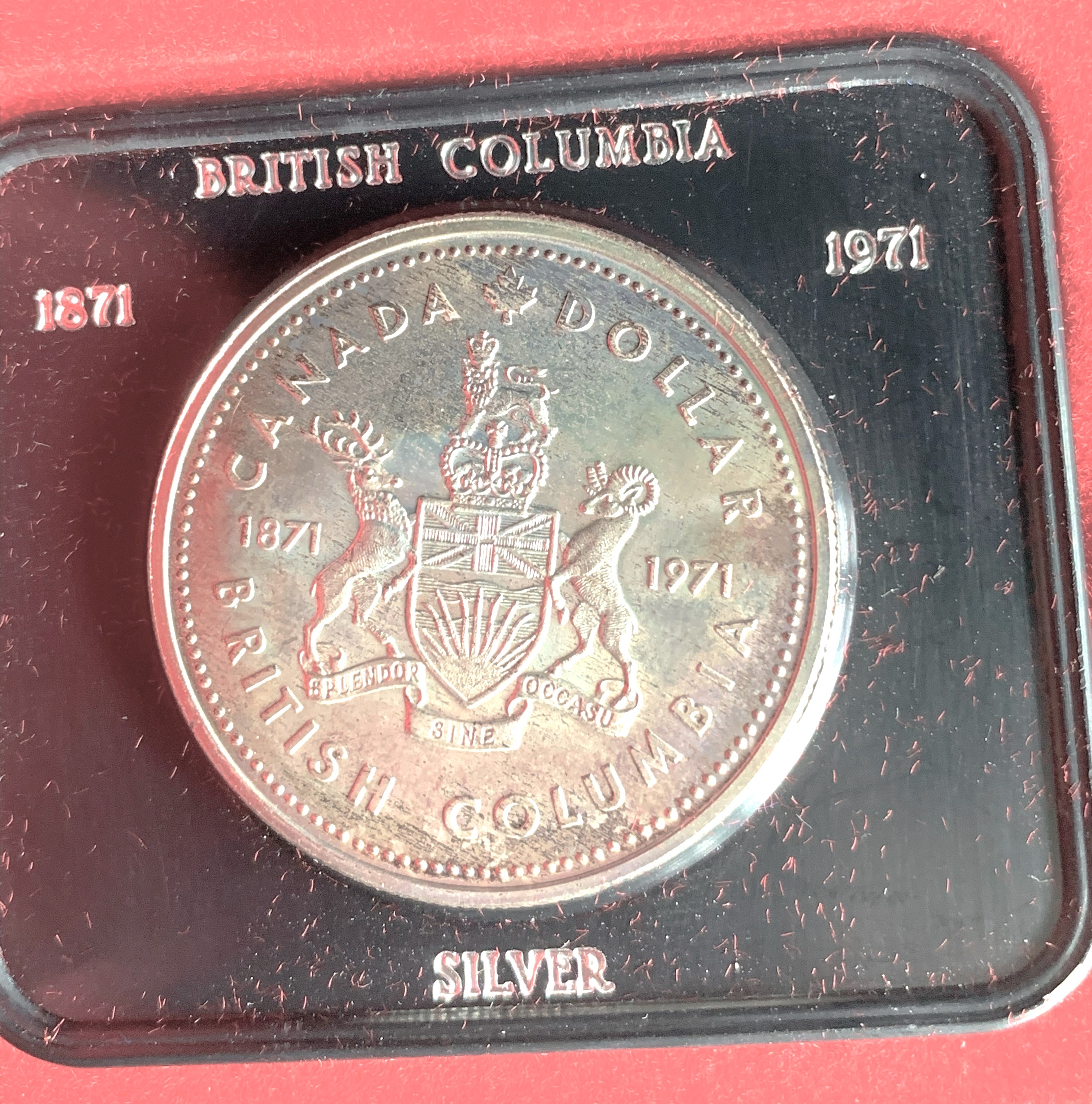 Canada Silver 1971 Dollar British Columbia In Case Property Room Canada Silver 1971 Dollar British Columbia In Case Property Room