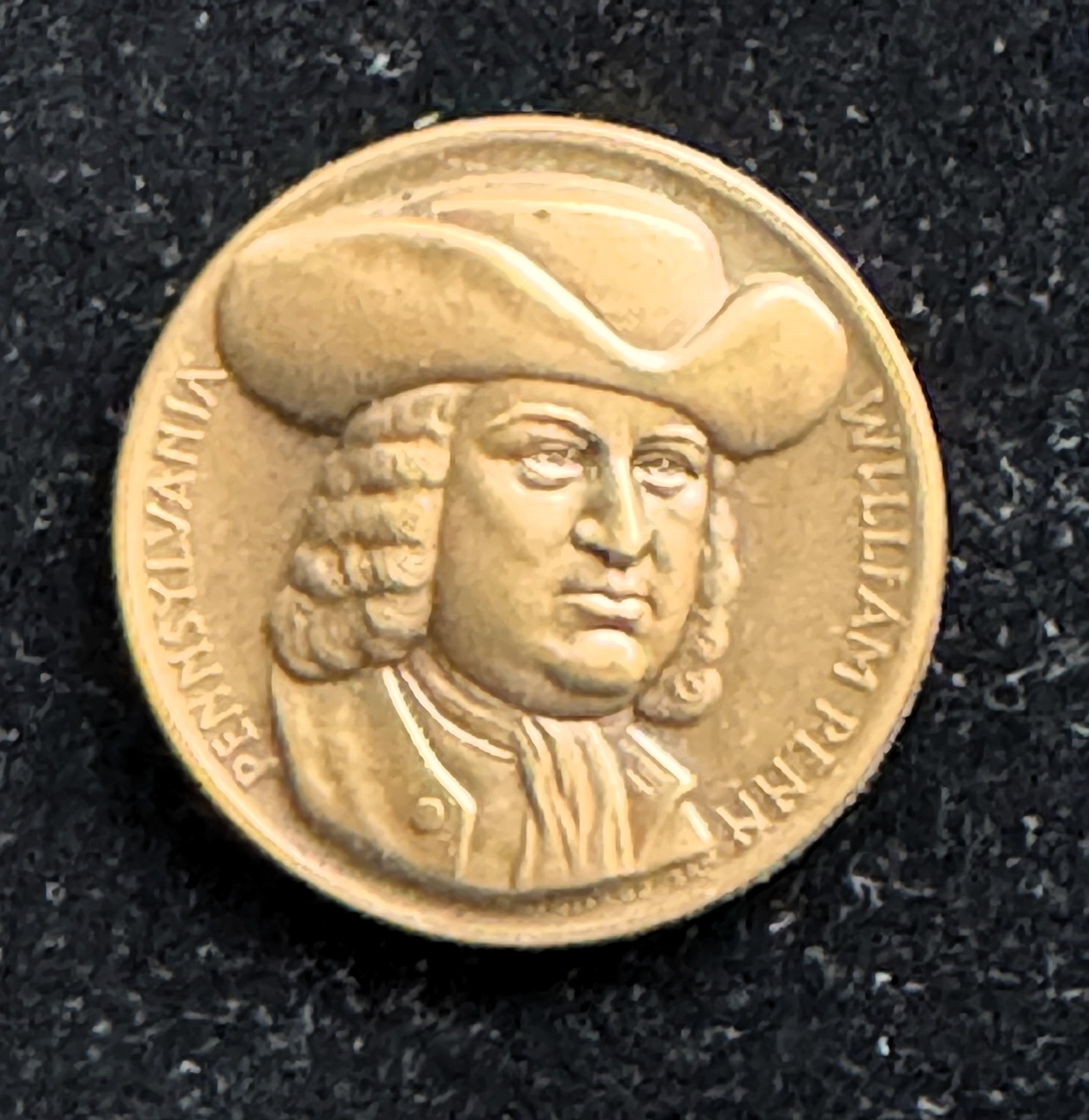 WILLIAM PENN BRONZE HIGH RELIEF UNC MEDAL , METALLIC ART CO, LIKE NEW IN ORIG BOX