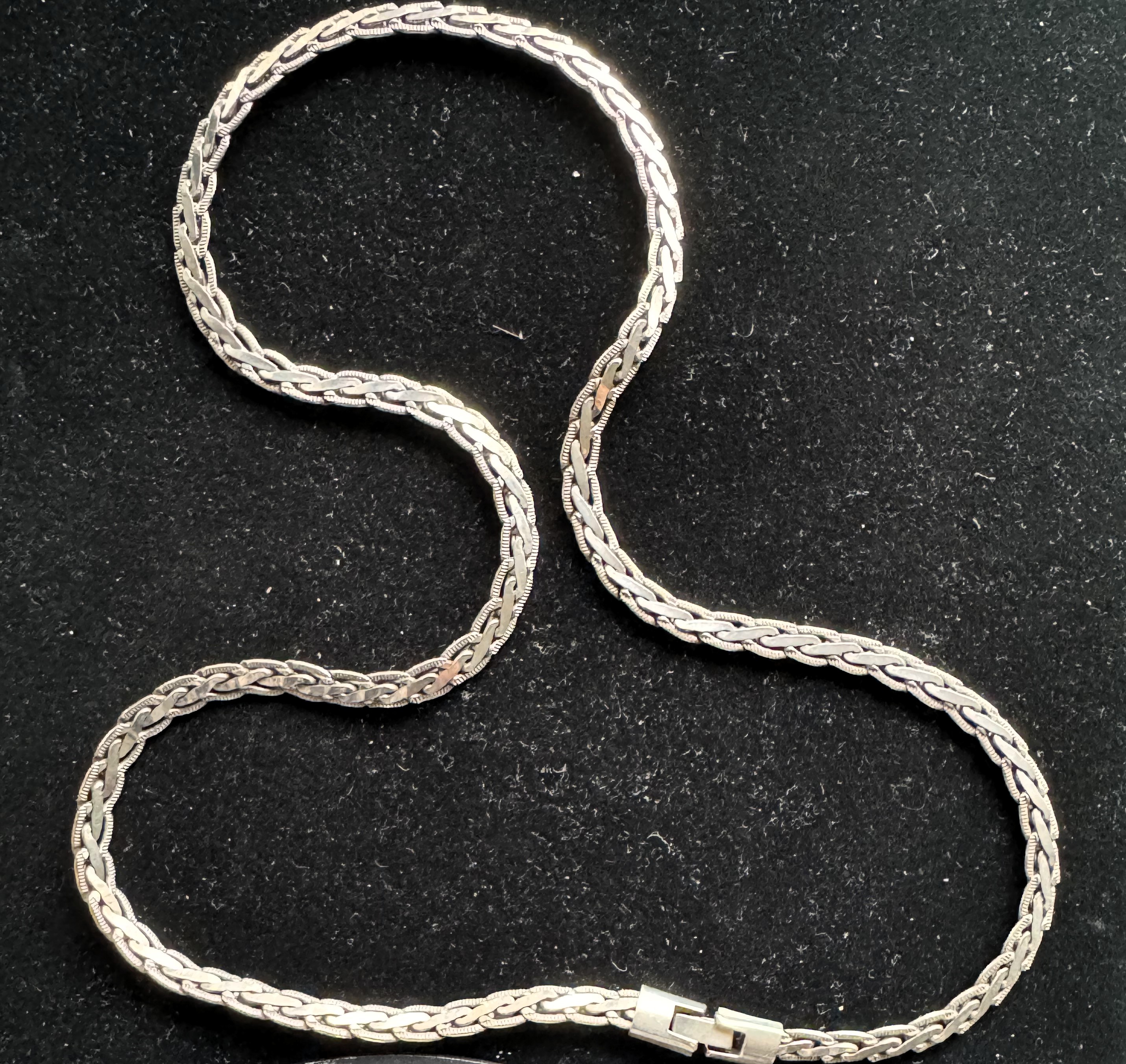 .925 STERLING SILVER VINTAGE BYZANTINE STAMPED UNIQUE HEAVY 24" CHAIN NECKLACE