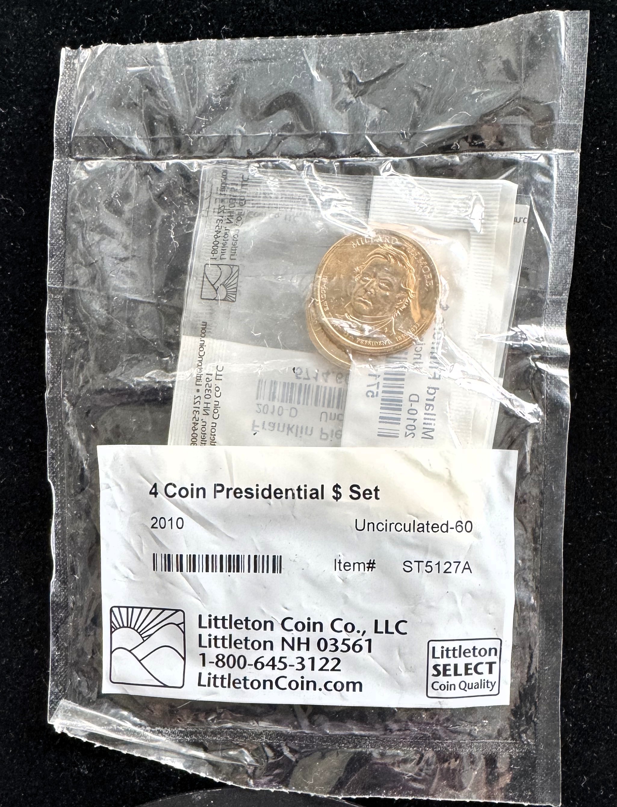 LITTLETON UNC -60 4 COIN GOLDEN $ DOLLARS PRESIDENTIAL SET IN ORIG SEALED PKGS