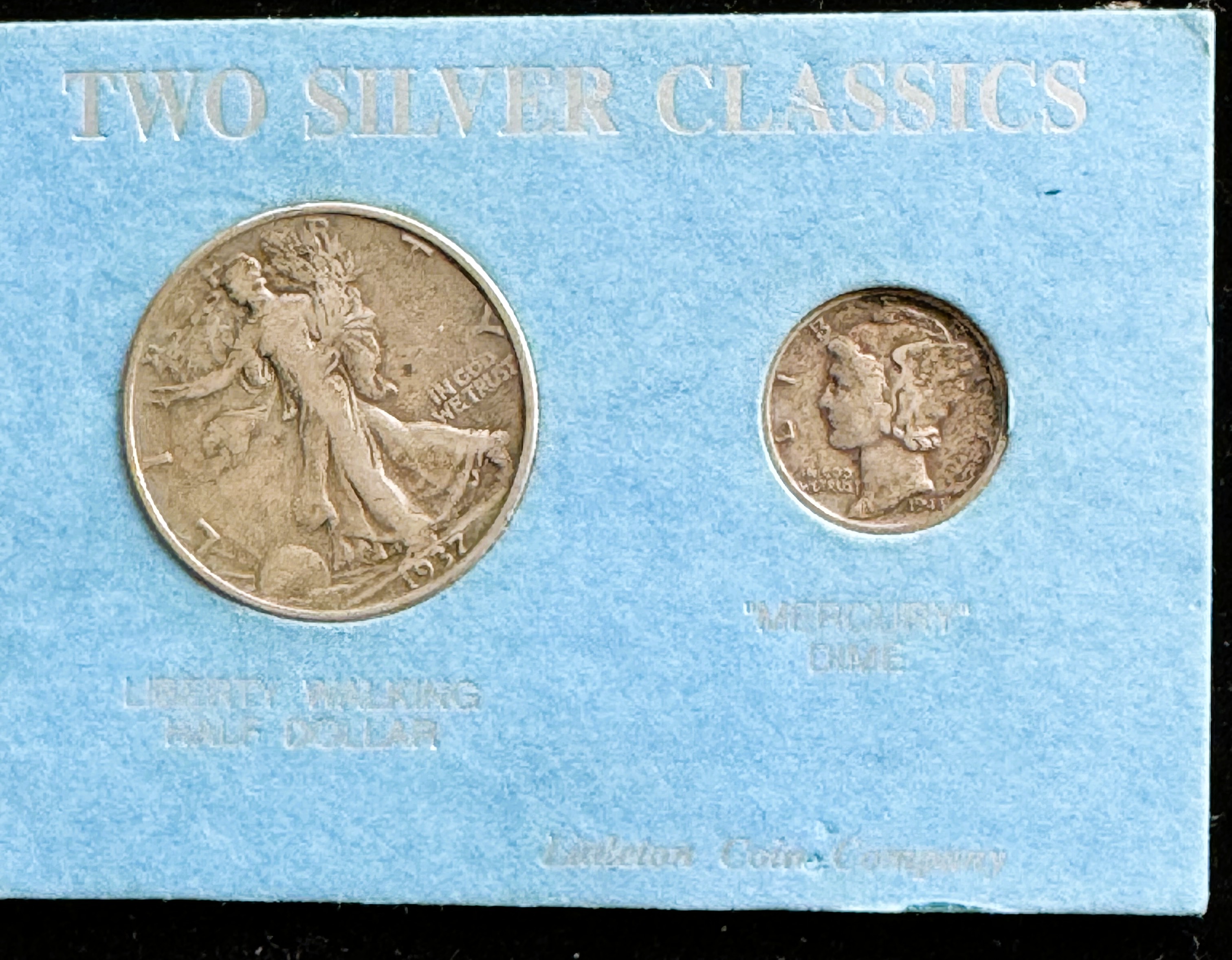 TWO SILVER CLASSICS, 1937 HALF DOLLAR AND 1944-D DIME
