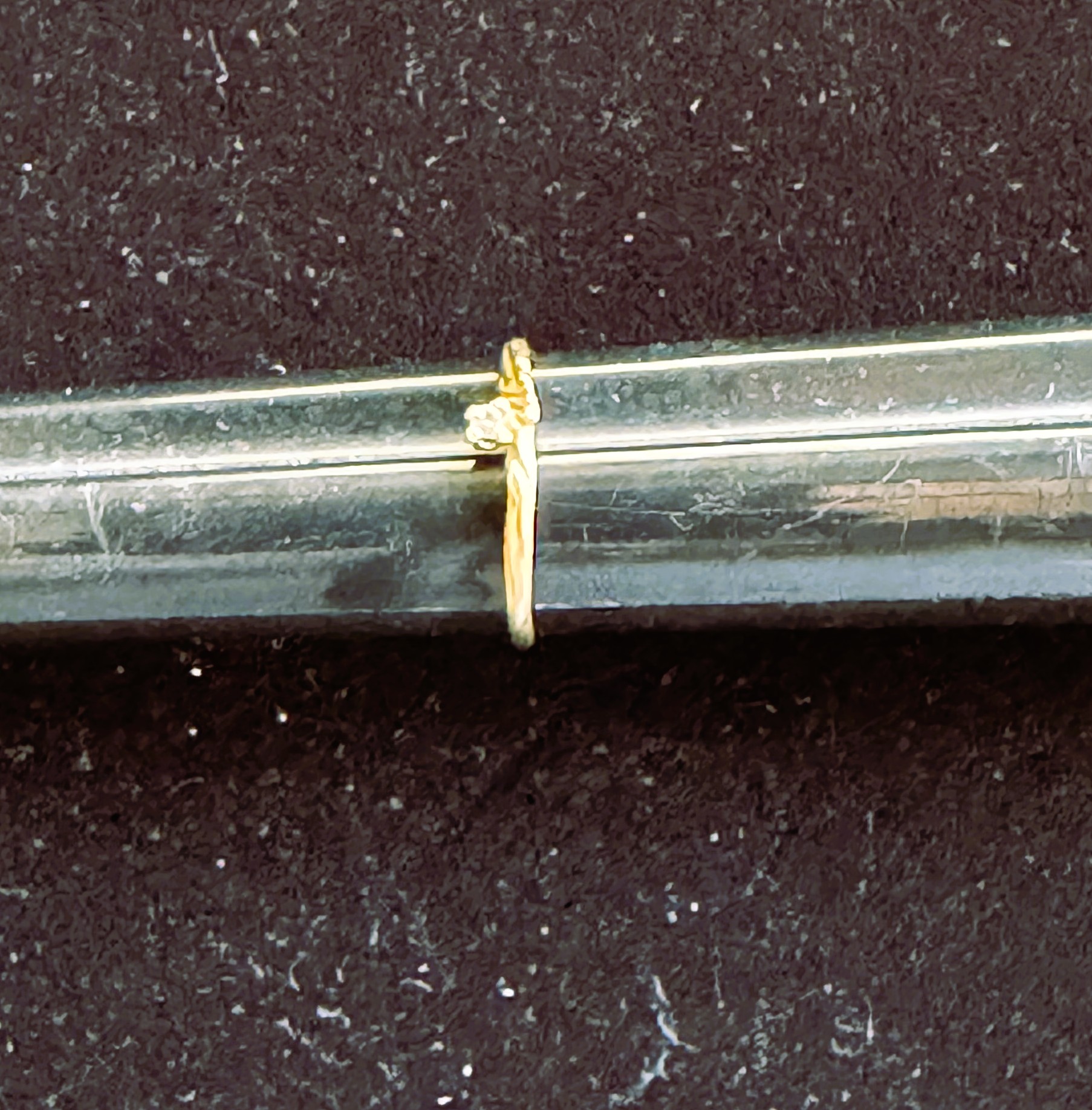 GOLD, 14KT PRINCESS OR ENGAGEMENT STAMPED GOLD RING SIZE 4 1/2 WITH A SMALL DIAMOND