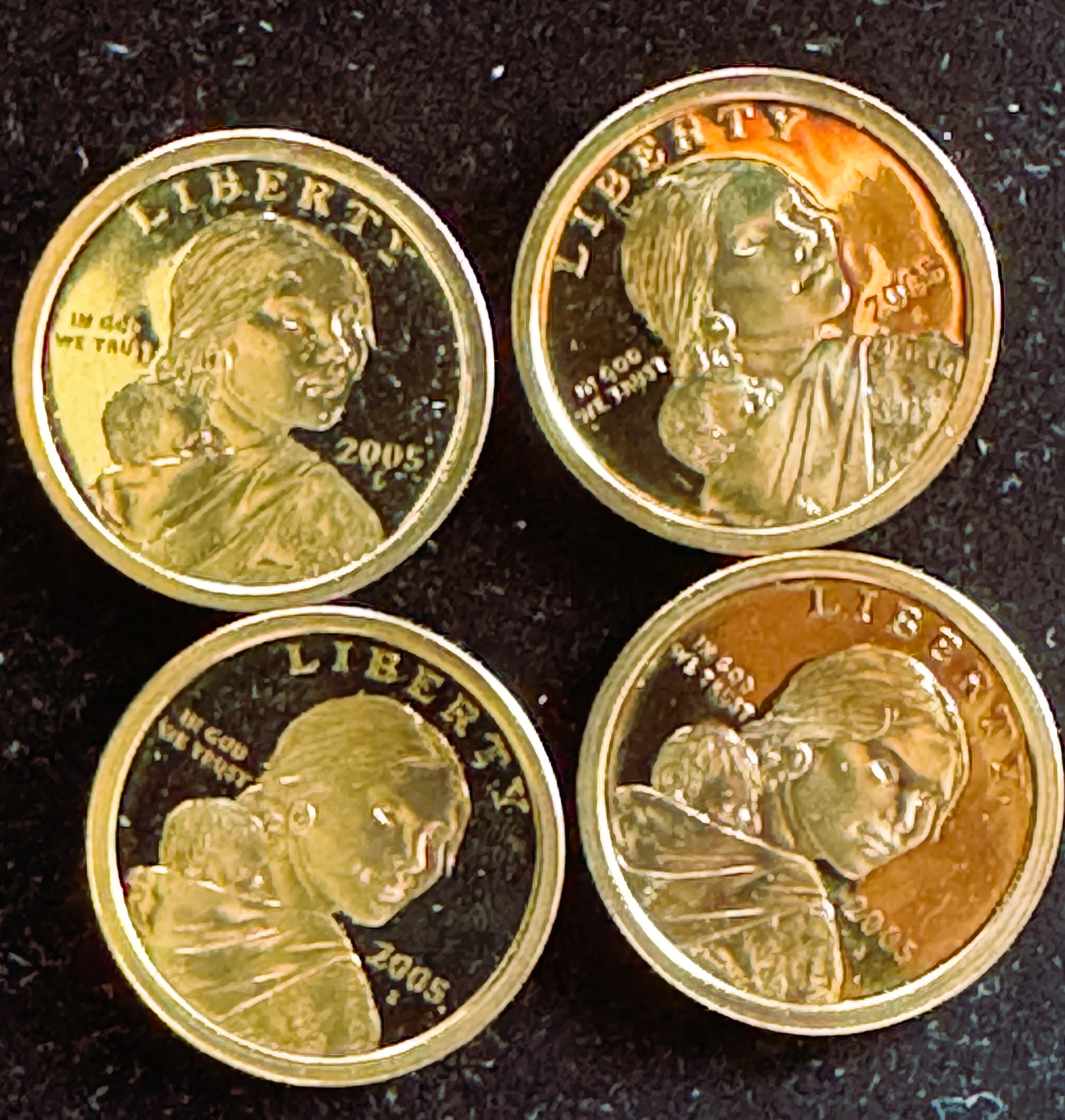 2005-S (4) GOLDEN SACAGAWEA $1 DOLLAR CAMEO PROOFS UNC HIGH QUALITY COINS
