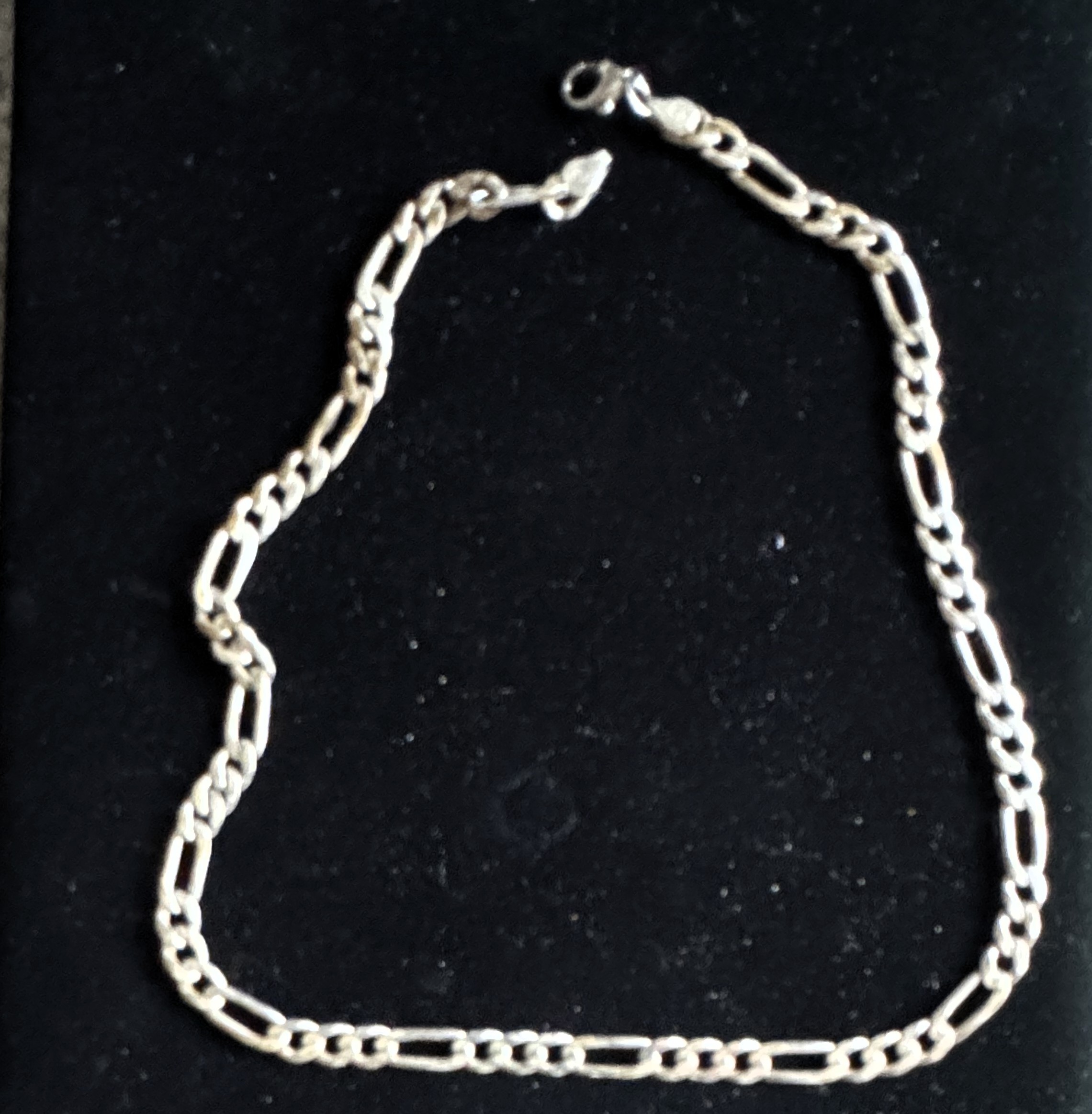 VINTAGE .925 STERLING SILVER POLISHED FIGARO LINK 20" NECKLACE, SIGNED & MARKED ITALY .925, QUALITY 33.12g