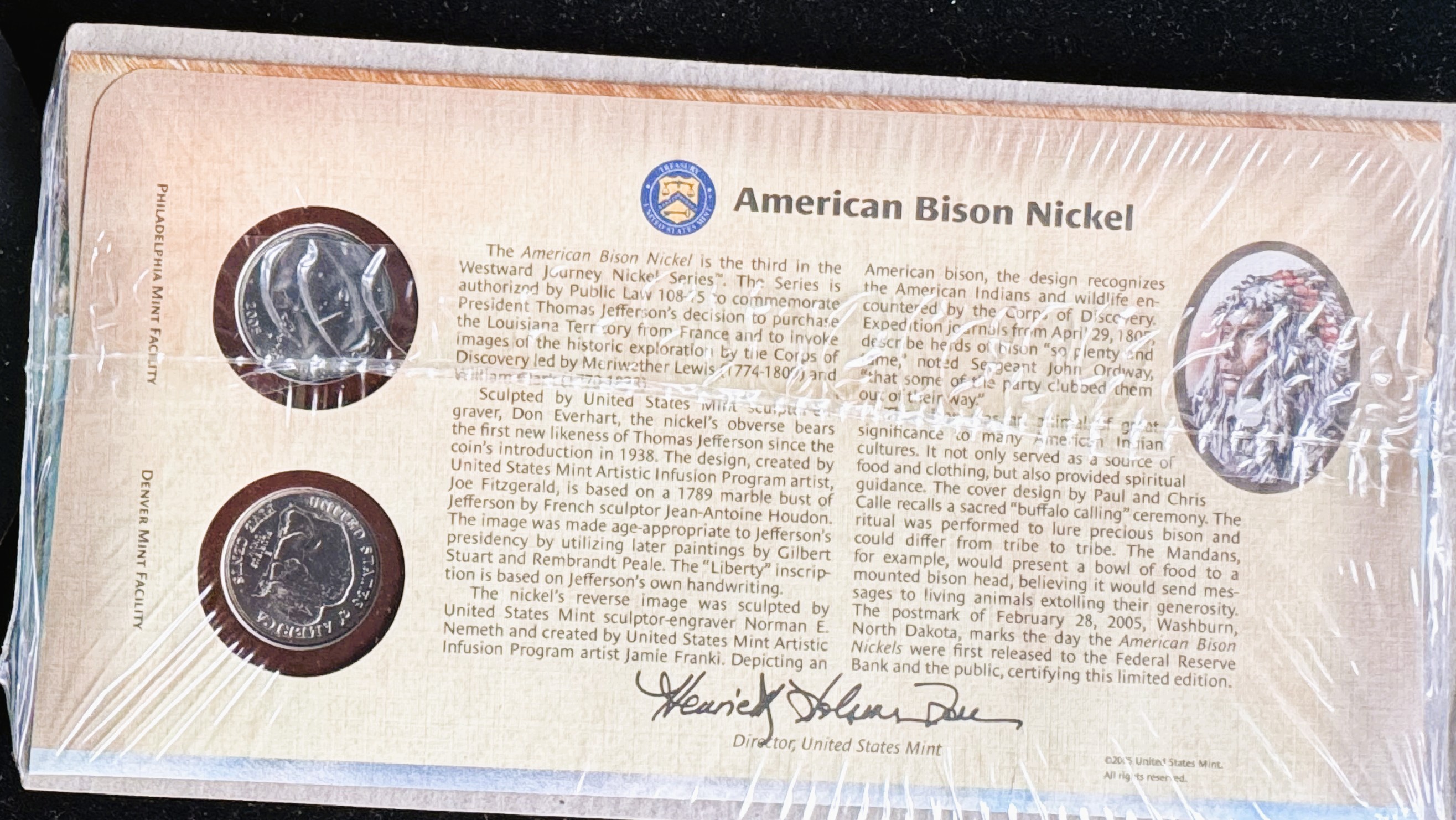 AMERICAN BISON NICKEL SET UNCIRCULATED IN SEALED PKG