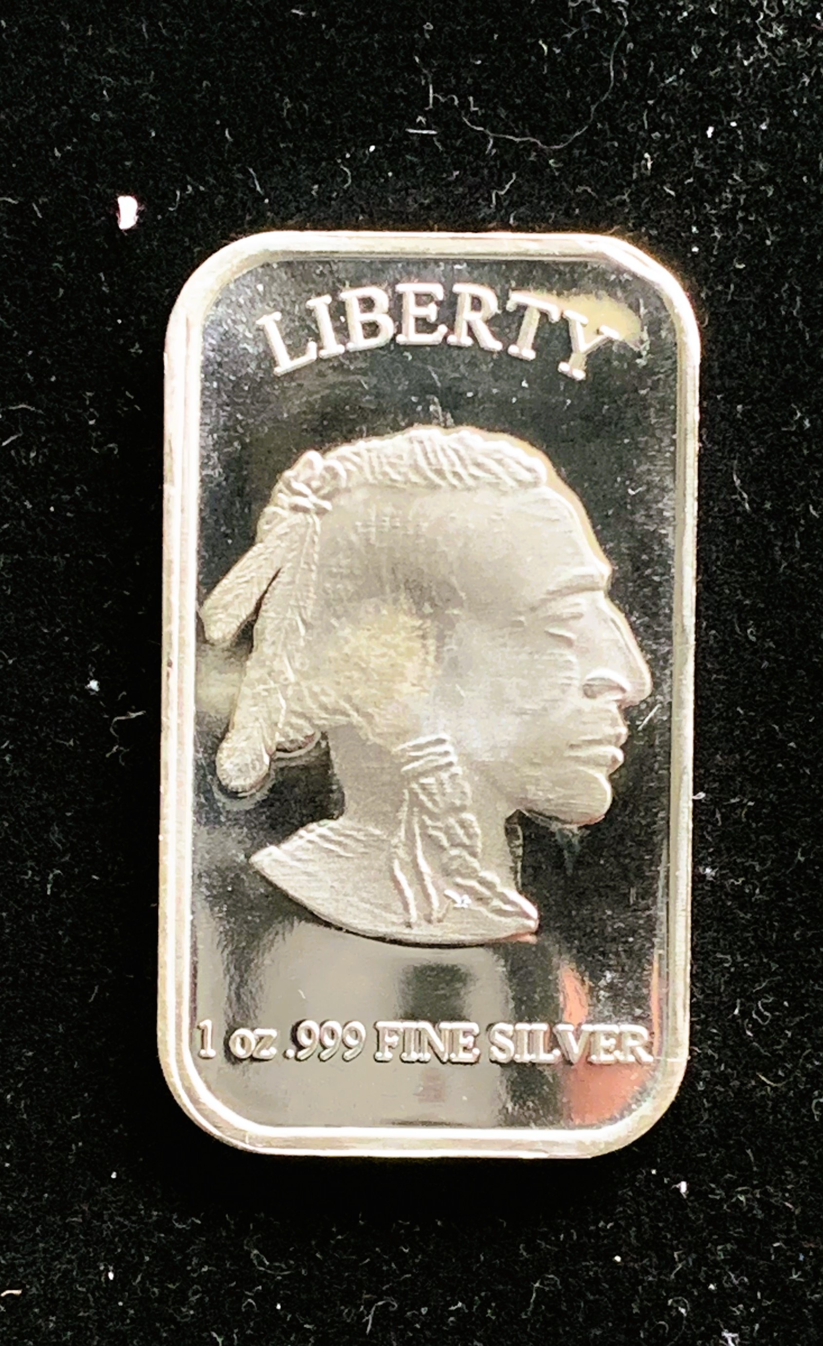 1oz .999 FINE SILVER VINTAGE PROOF BAR, UNCIRCULATED BRIGHT SHINY ...