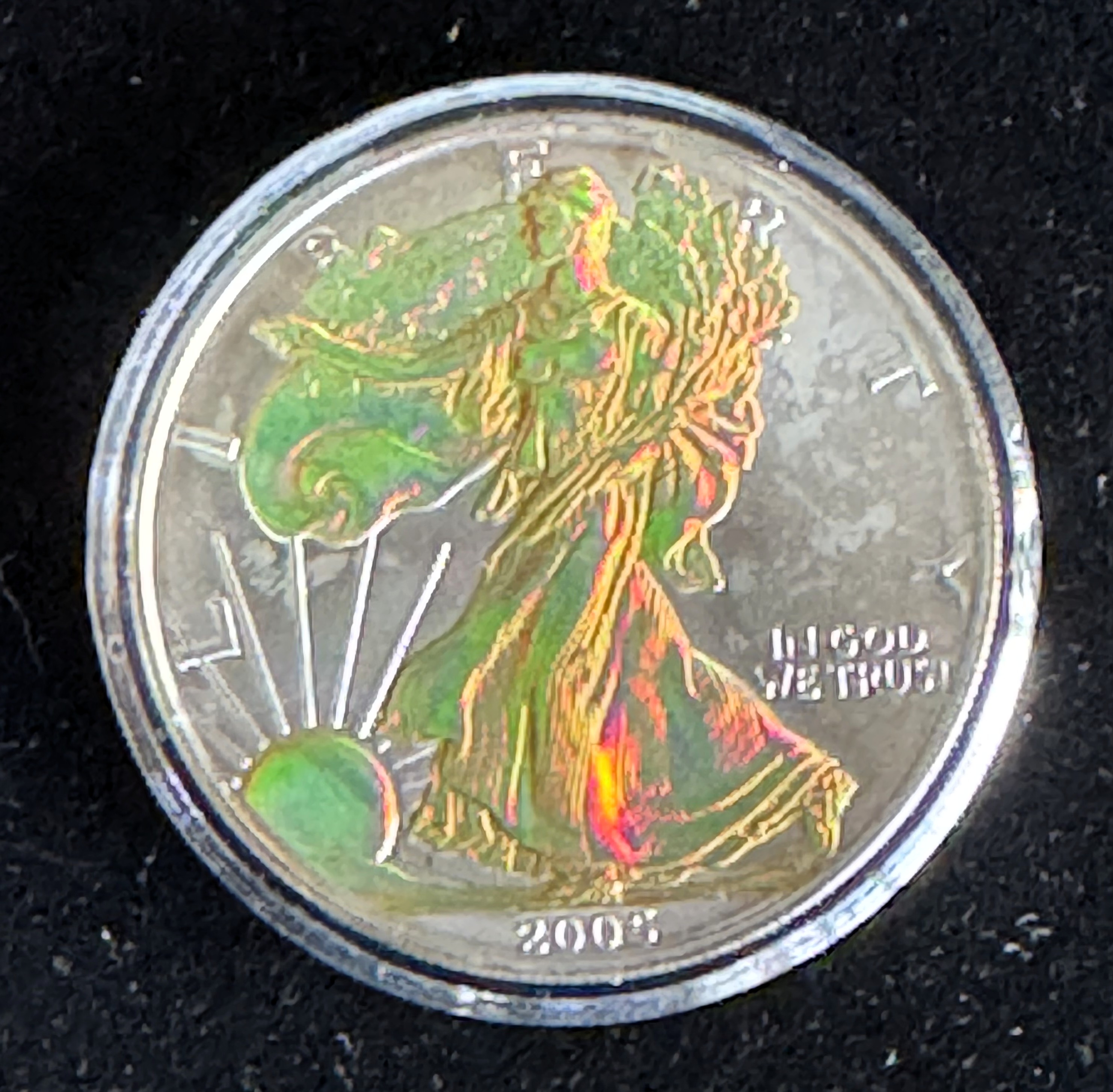 2005 1oz .999 FINE SILVER EAGLE $1 DOLLAR,, 24k GOLD PLATED GEM COIN