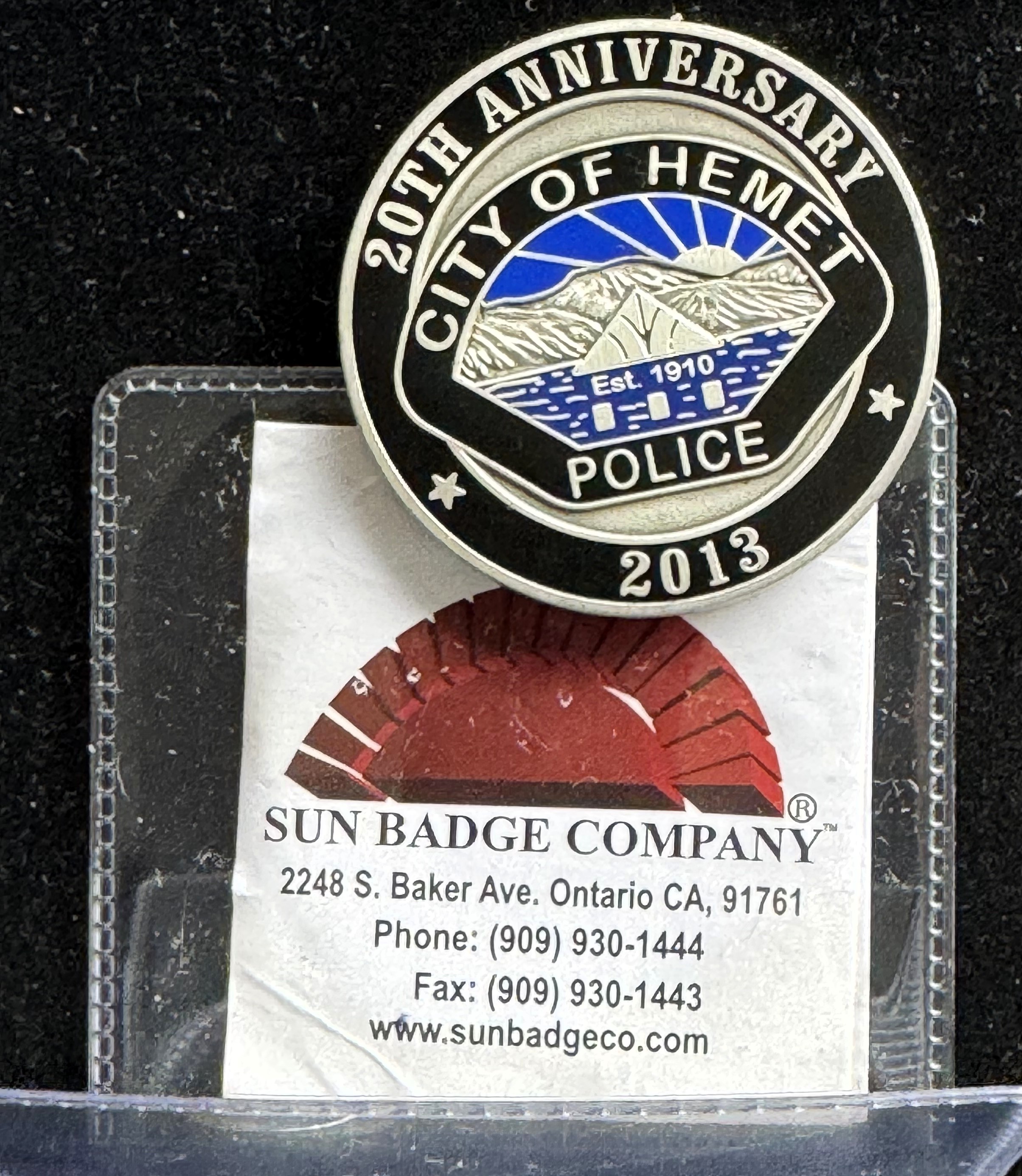 CITY OF HEMET VOLUNTEER POLICE DEPT 2013 CHALLENGE LIKE NEW COIN