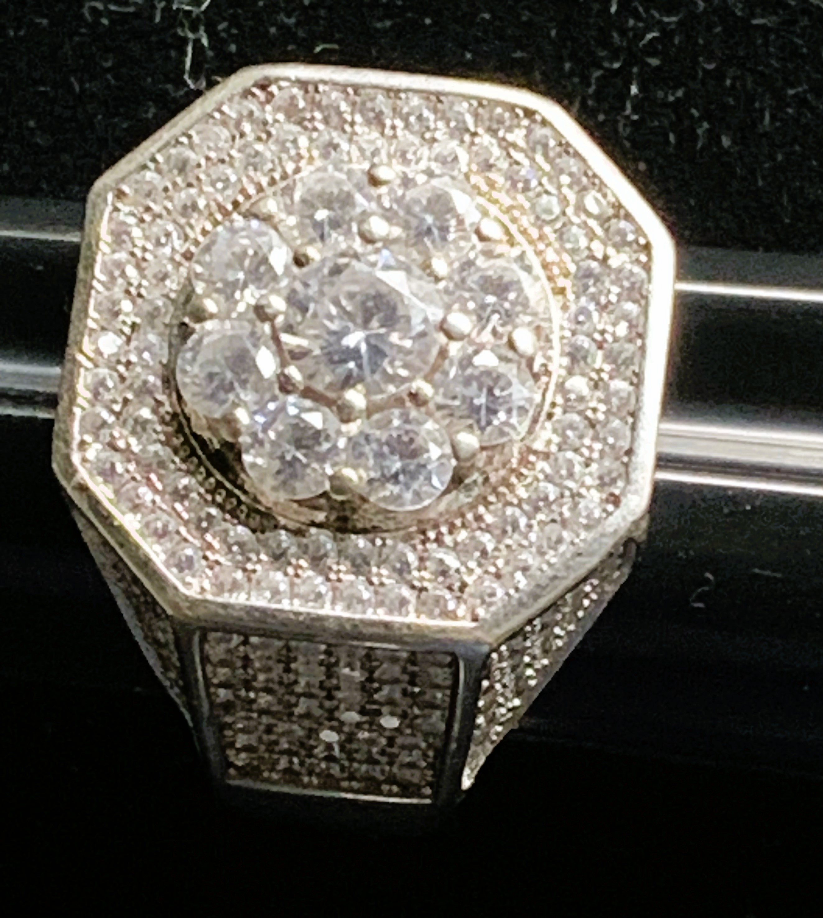 .925 STERLING SILVER HEAVY MENS RING JEWELRY, SIZE 10, WITH LOTS OF