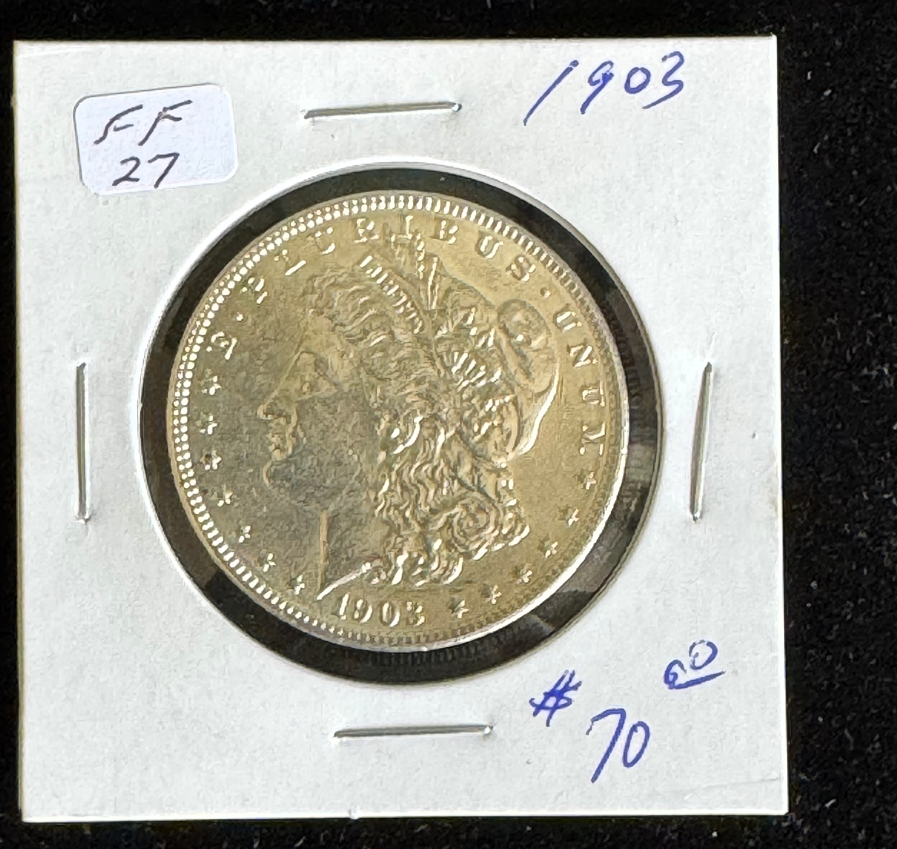 1903 MORGAN SILVER DOLLAR BRIGHT LUSTER COIN, HARD TO GET BEST PHOTO IN HOLDER
