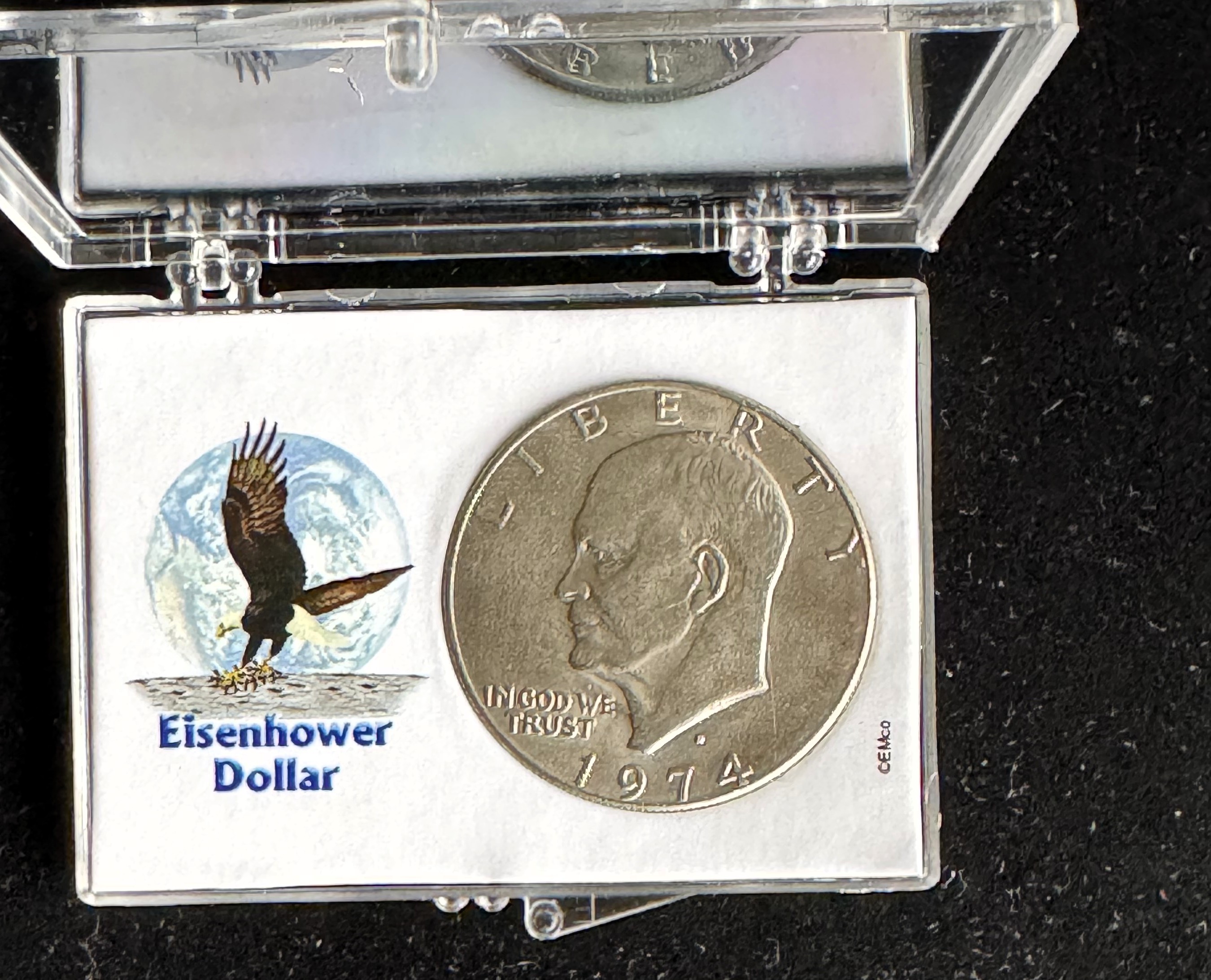 1974-D EISENHOWER $1 DOLLAR COIN IN A CASE