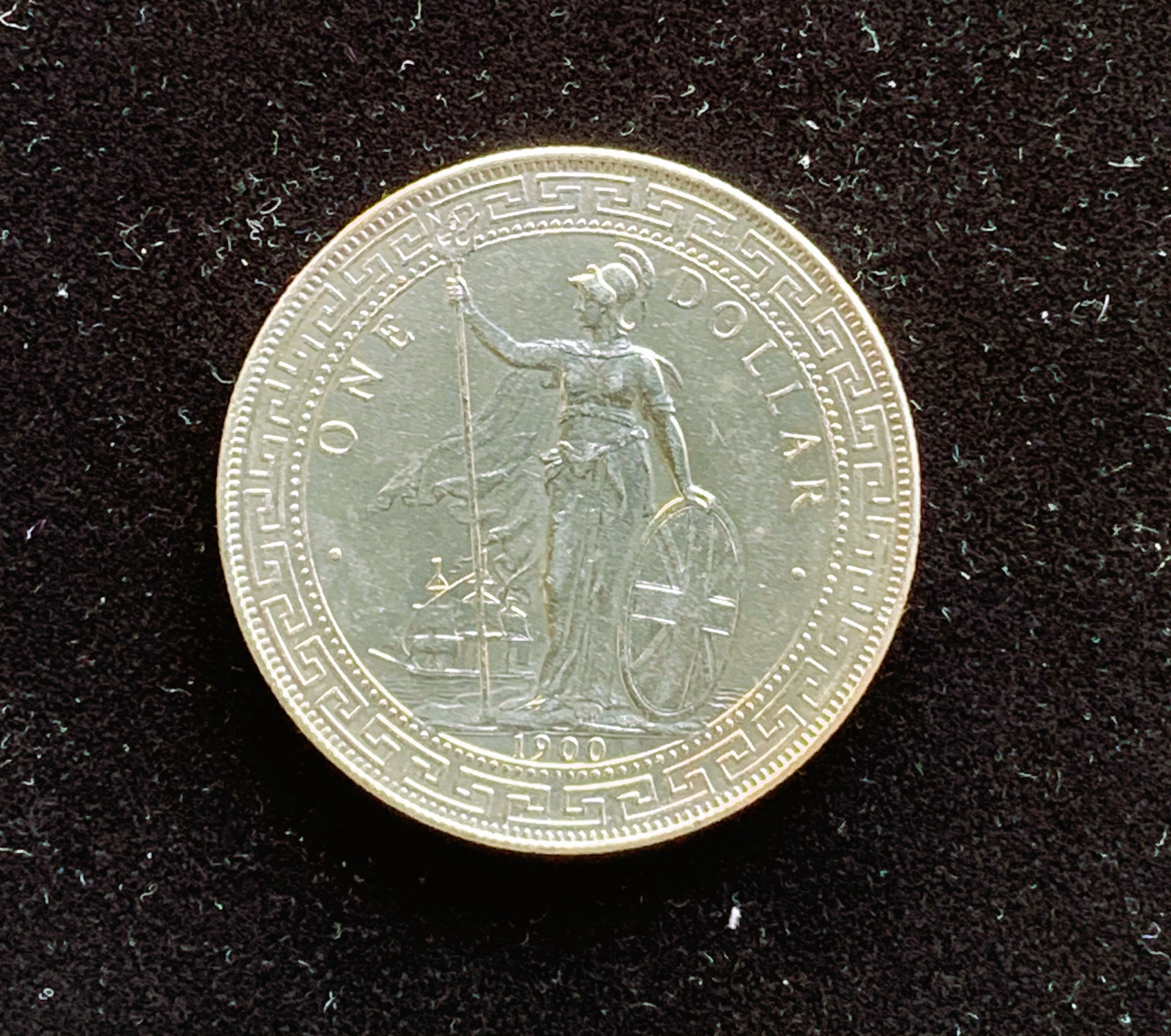 1900 90 SILVER ONE DOLLAR, GREAT BRITAIN, REALLY HIGH GRADE COIN