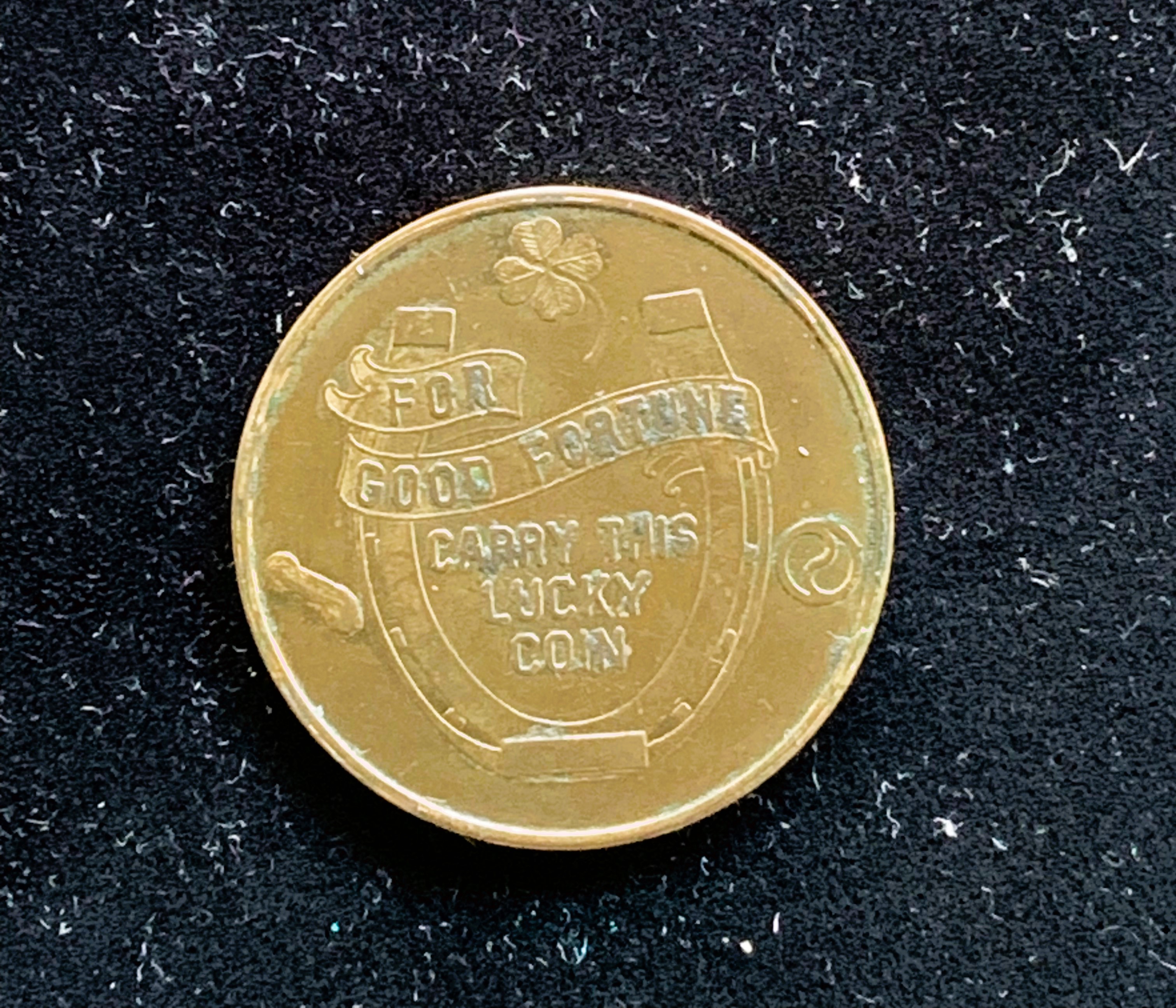 1928 VINTAGE MAGIC TOKEN, THURSTON THE MAGICIAN BRONZE LUCKY COIN, UNC