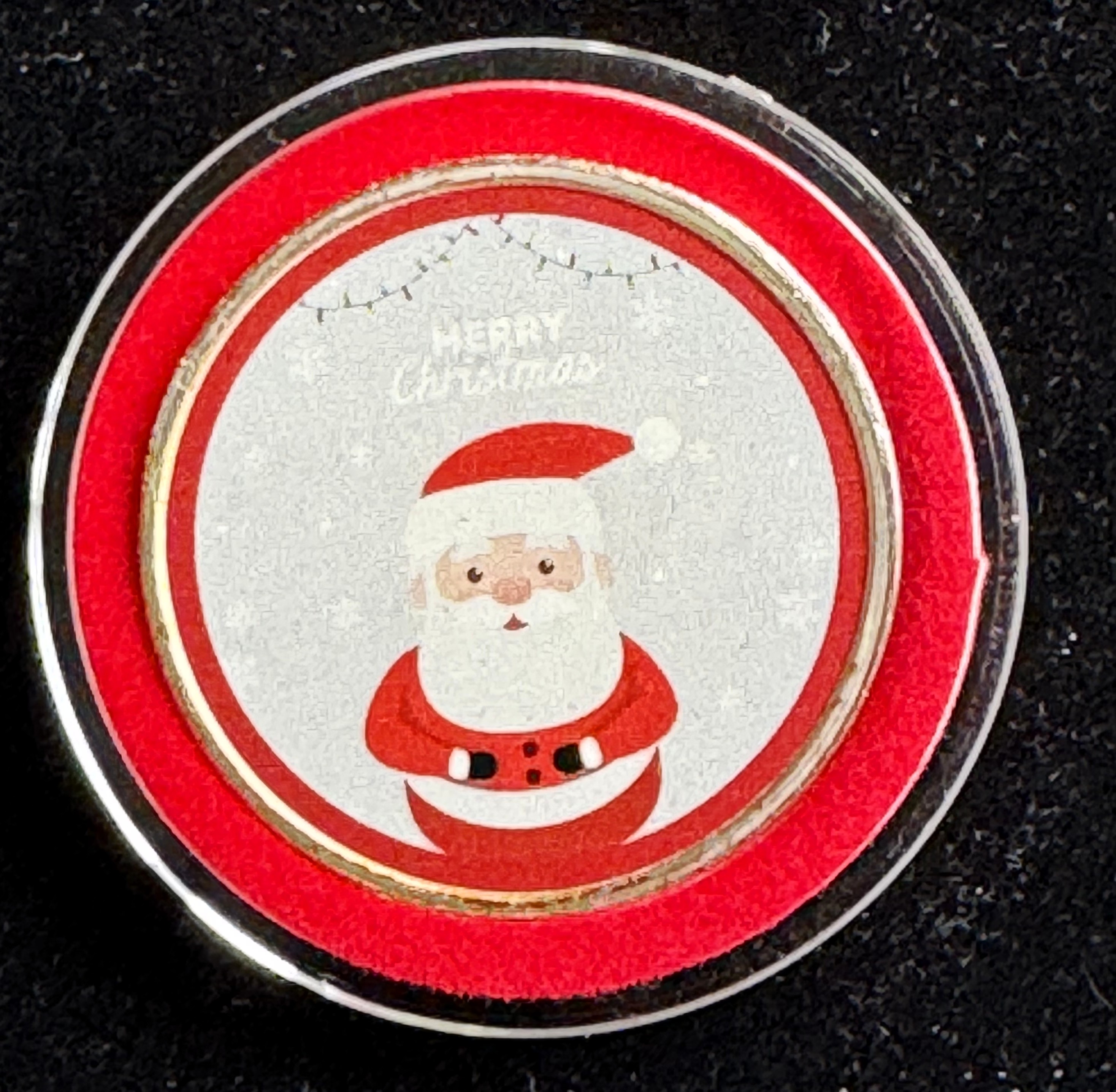 XMAS, 1oz .999 FINE SILVER, PROOF COLORIZED COIN, SANTA IN AN ORNAMENT HANGING CAPSULE