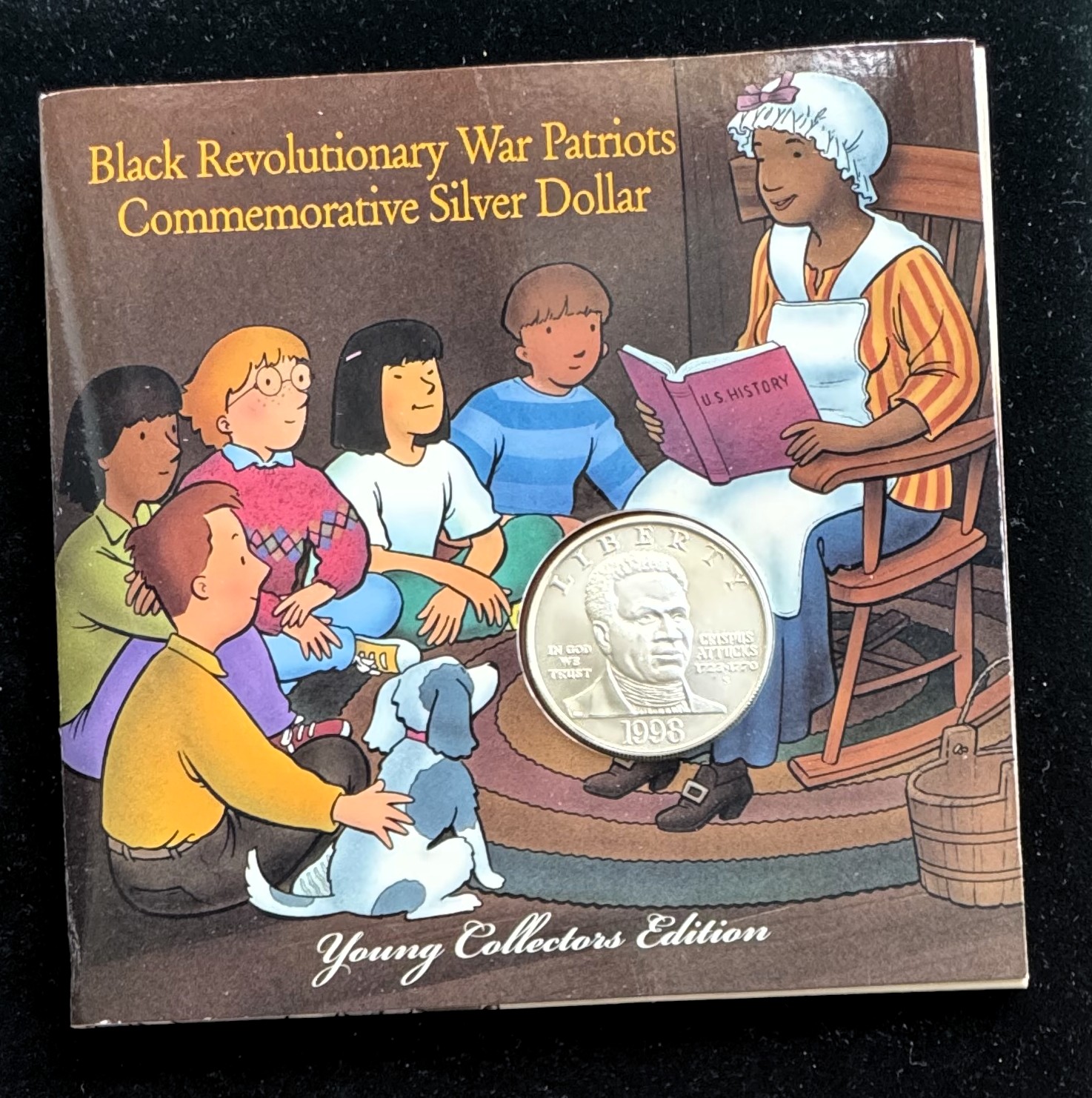 BLACK REVOLUTIONARY WAR PATRIOTS COMMEMORATIVE UNC SILVER $1 DOLLAR COIN, ORIG US MINT SEALED PKG, COA