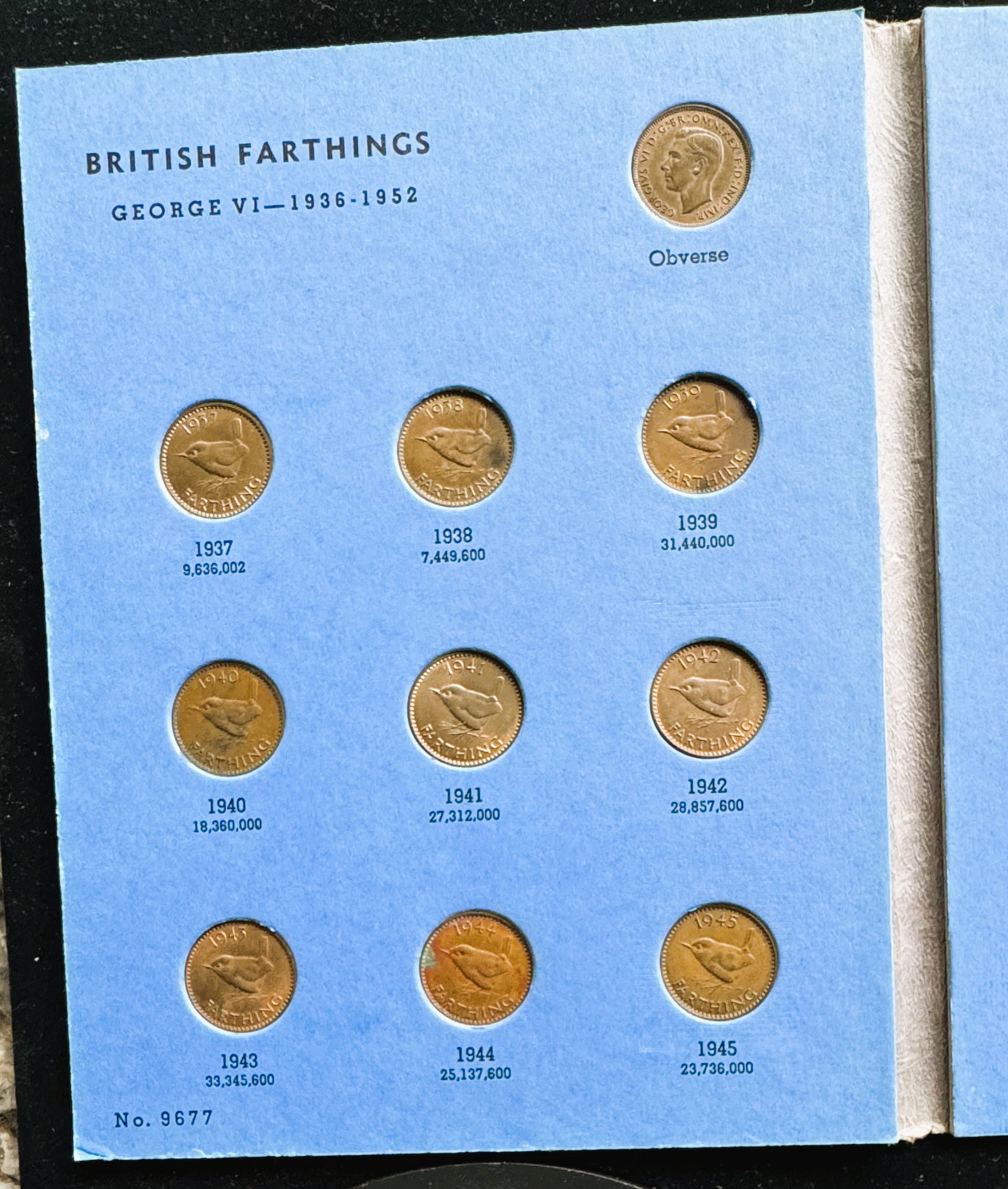 1937 1956 GREAT BRITAIN FARTHINGS COMPLETE COLLECTION COIN SET IN A 1937-1956-great-britain-farthings-complete-collection-coin-set-in-a