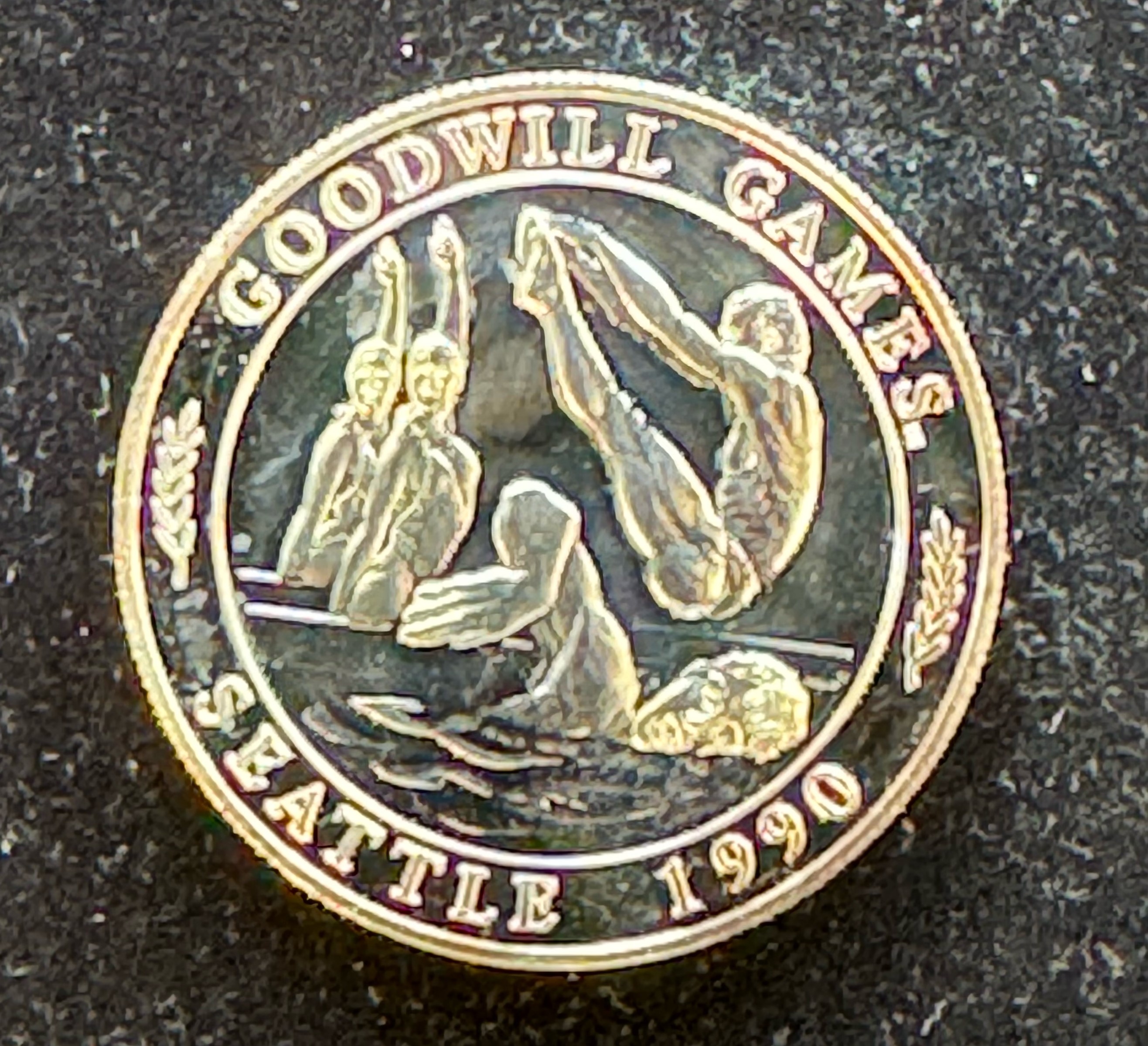 1990 SEATTLE GOODWILL GAMES COIN, 1oz ,999 FINE SILVER PROOF