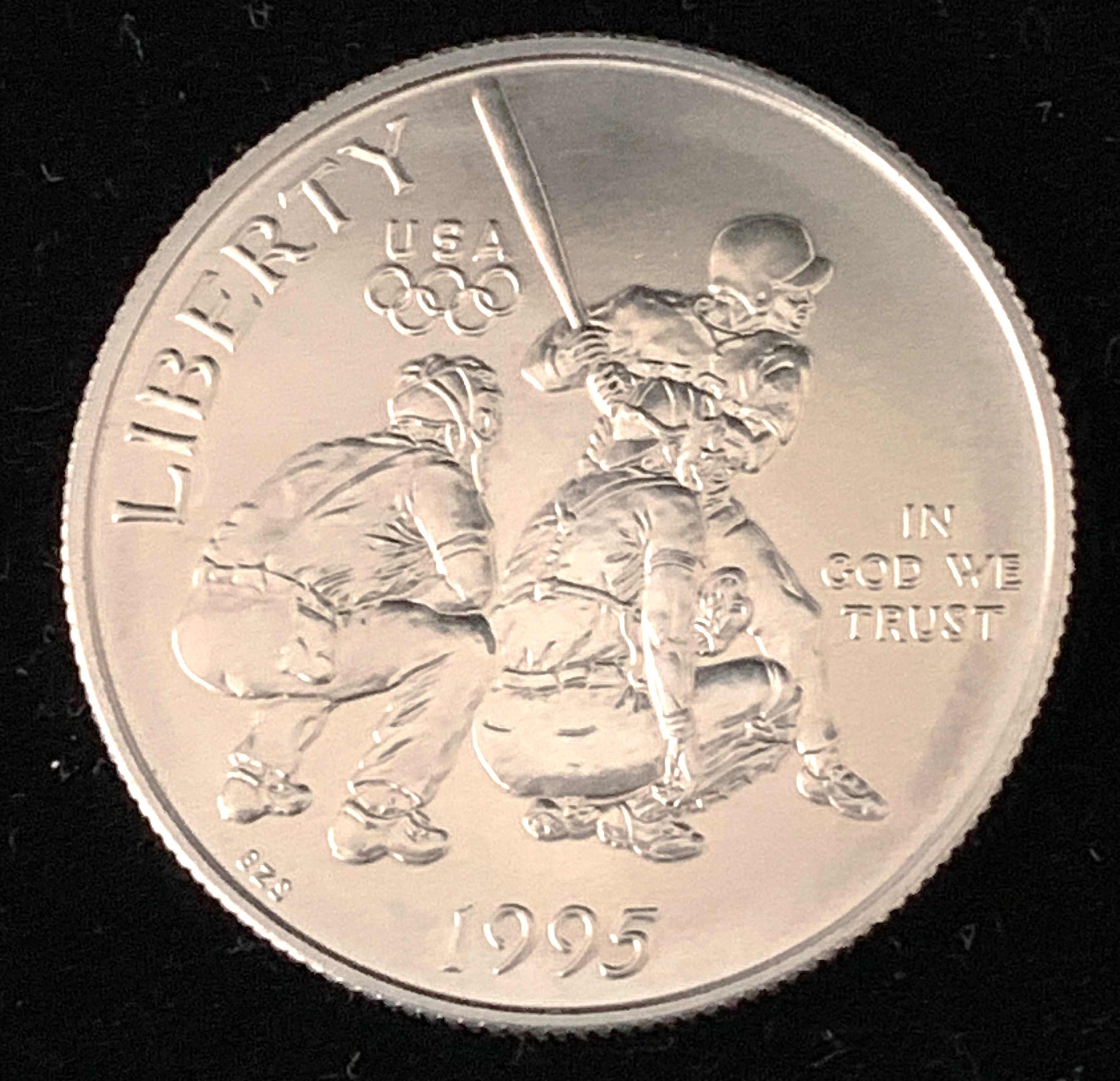 1995 ATLANTA OLYMPICS PROOF HALF DOLLAR BASEBALL Property Room 1995 ATLANTA OLYMPICS PROOF HALF DOLLAR BASEBALL Property Room