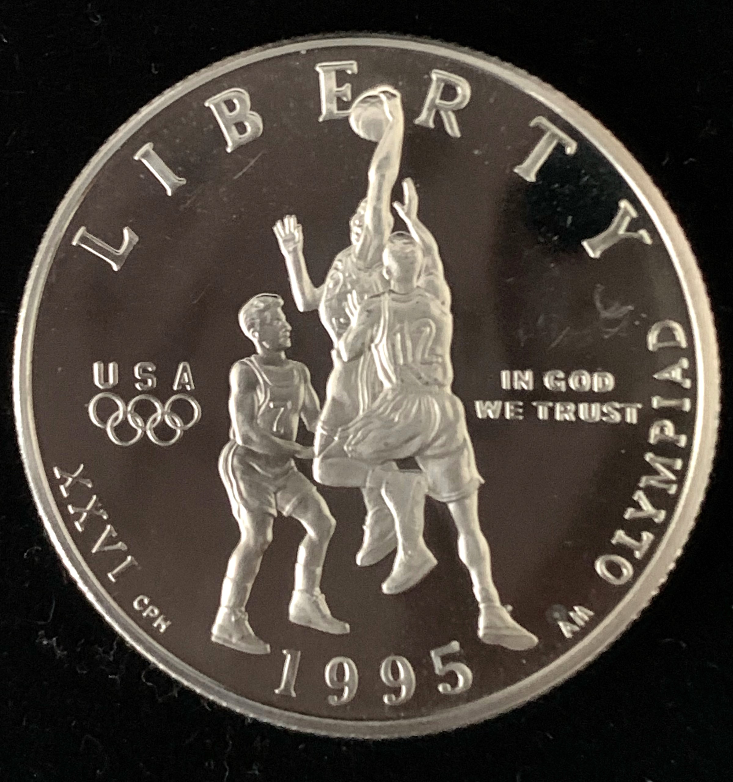 1995 ATLANTA OLYMPICS PROOF HALF DOLLAR BASKETBALL Property Room
